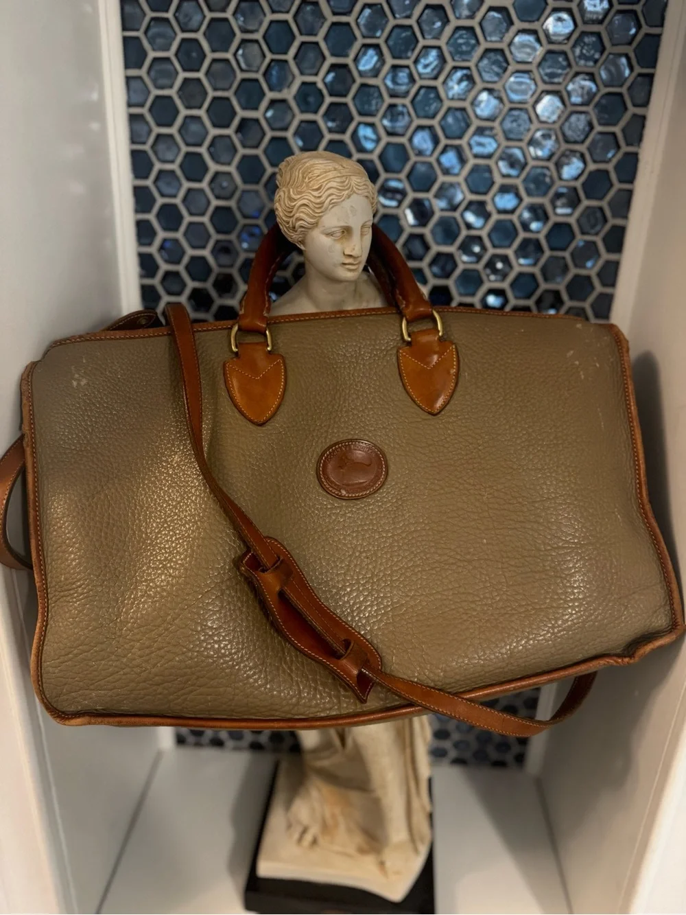 Rare Vintage Dooney & Bourke Pebbled Leather Laptop Briefcase Messenger USA Made
